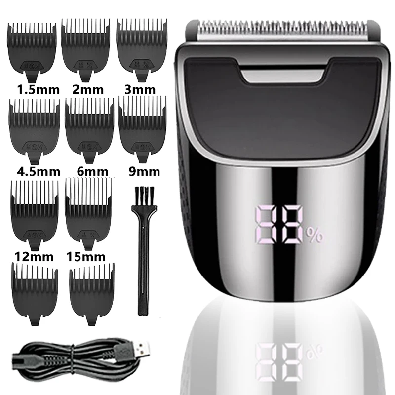 Electric Hair Clipper Professional Electric Cordless Hair Beard Trimmer 0.1mm Bald Head Self Hair Cutting Machine for Men