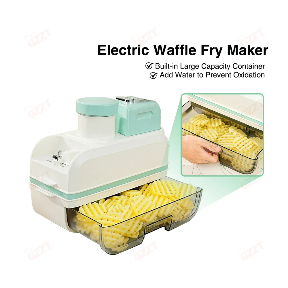 GZZT MDQ7 Electric Waffle Fry Maker Fruit Vegetable Slicer Shredder Cutter Potato Lemon Tomatoes Processor French Fries Machine