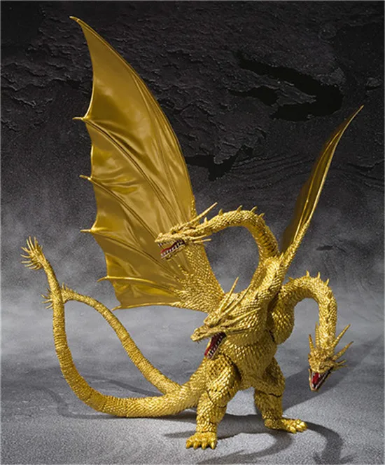 

3 Head Golden Dragon King Ghidorah BJD Joints Moveable PVC Action Figure Collectible Model Toys