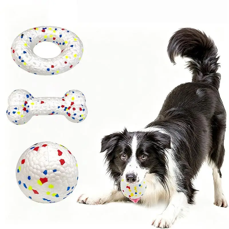 ~1Pcs Non Squeak Interactive Puppy Toy Bite Resistant Solid Dog Ball Toys High Elasticity E-TPU Pet Chew Ball Toy
