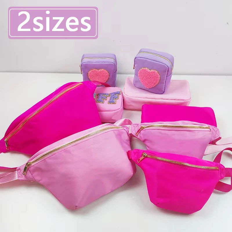 

M L Size Nylon Trendy Solid Color Chest Bag Outdoor Waist Pack Female Waterproof Bag For Fitness Gym Nylon Fanny Pack Belt Pouch