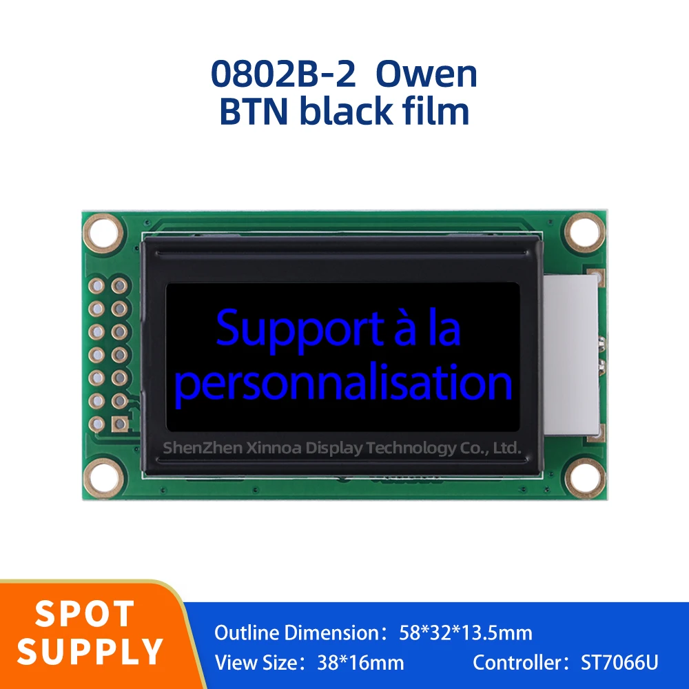 

LCD Display BTN Black Film Blue Letter 0802B-2 LCD European Character Screen 14PIN Character LCD Screen Multilingual Module