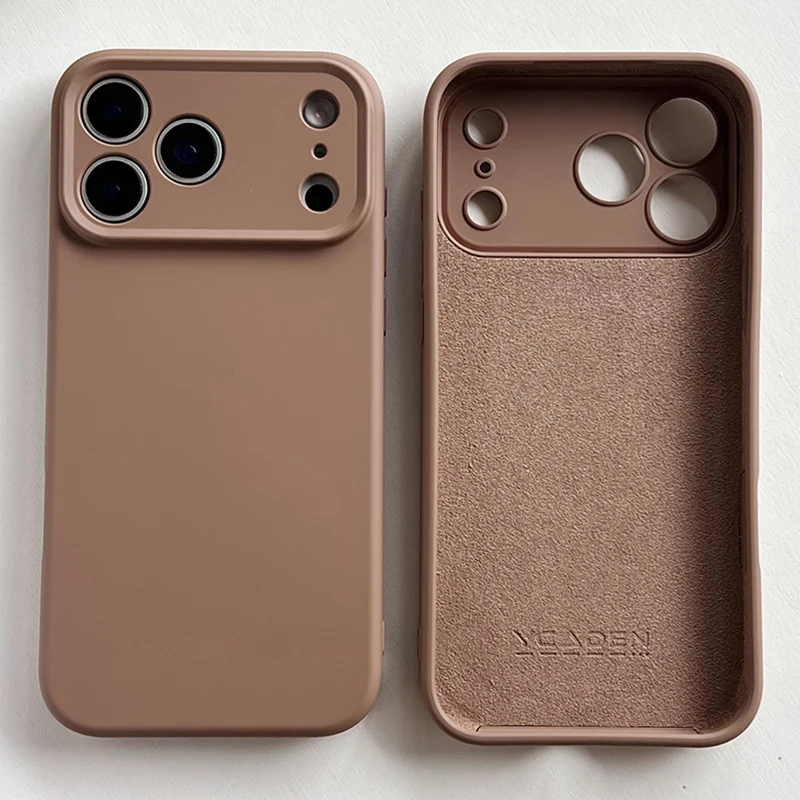 Capa de telefone de silicone líquido macio original para iphone 17 15 16 14 13 12 pro max 17 air 16 plus capinha cor sólida capa à prova de choque capa para iphone 17 pro max