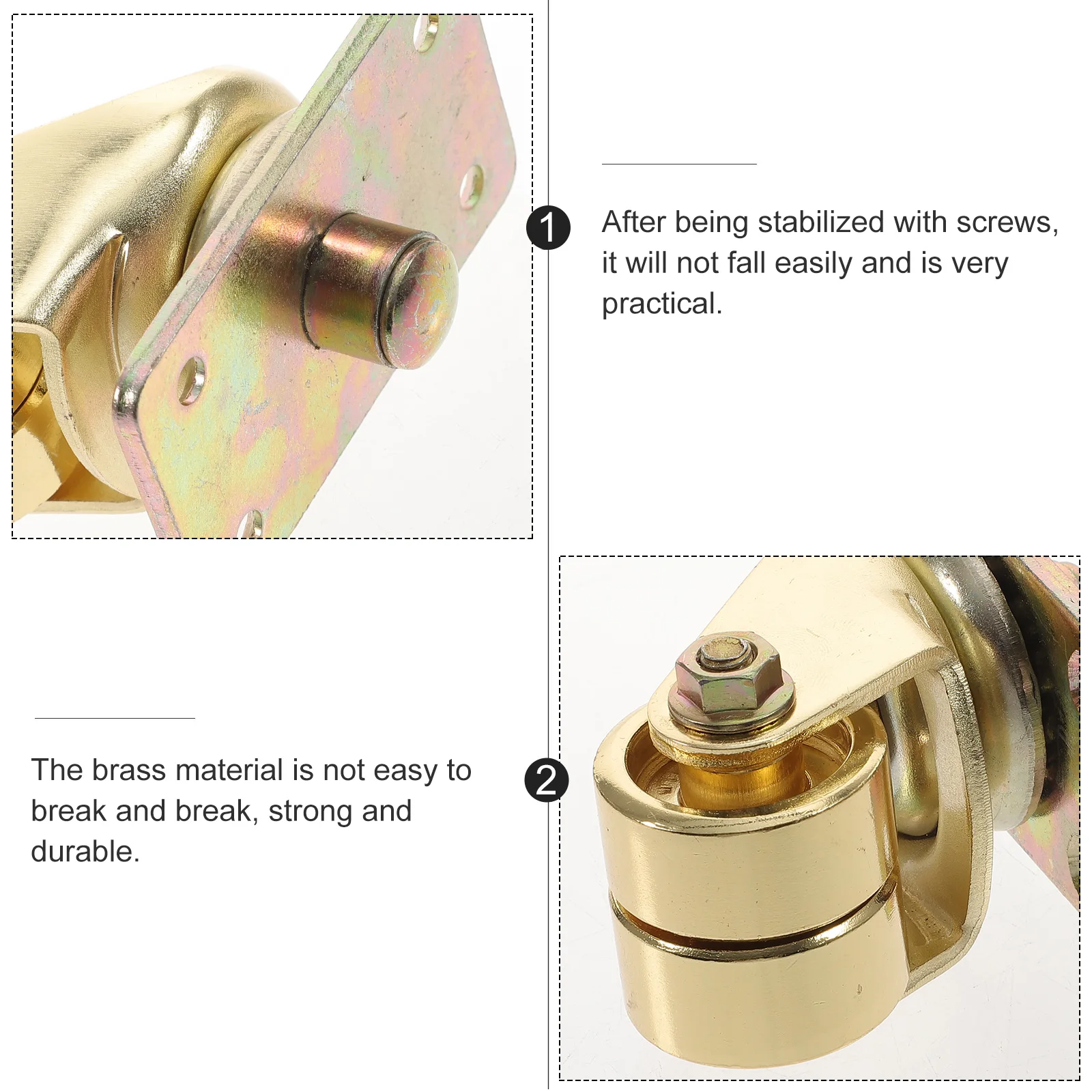 

1 pc Golden Brass Caster Upright Metal Wheel Moving Supply Durable Small Wheel For Piano Bottom Piano Assistant For Moving