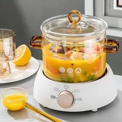 Transparent Soup Pot Heat Resistant Microwave Fire Heating Dual Handles Nonstick Glass Saucepan With Cover Kitchen Cooking Tools