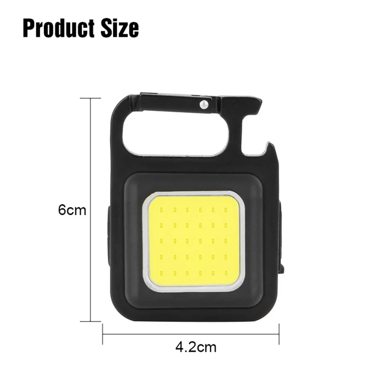 COB Flashlight,500Lumen Bright Rechargeable Keychain Mini Flashlight 3 Light Mode With Bottle Opener For Fishing,Camping