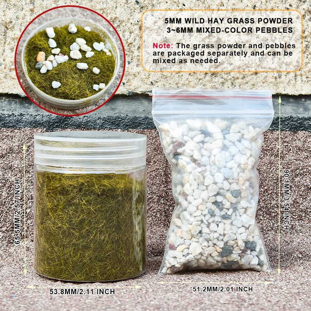 Kit de base em miniatura, grama estática e cascalho, terreno, modelagem de paisagem, figuras de layout de mesa, campos de batalha, fornecimento de dioramas