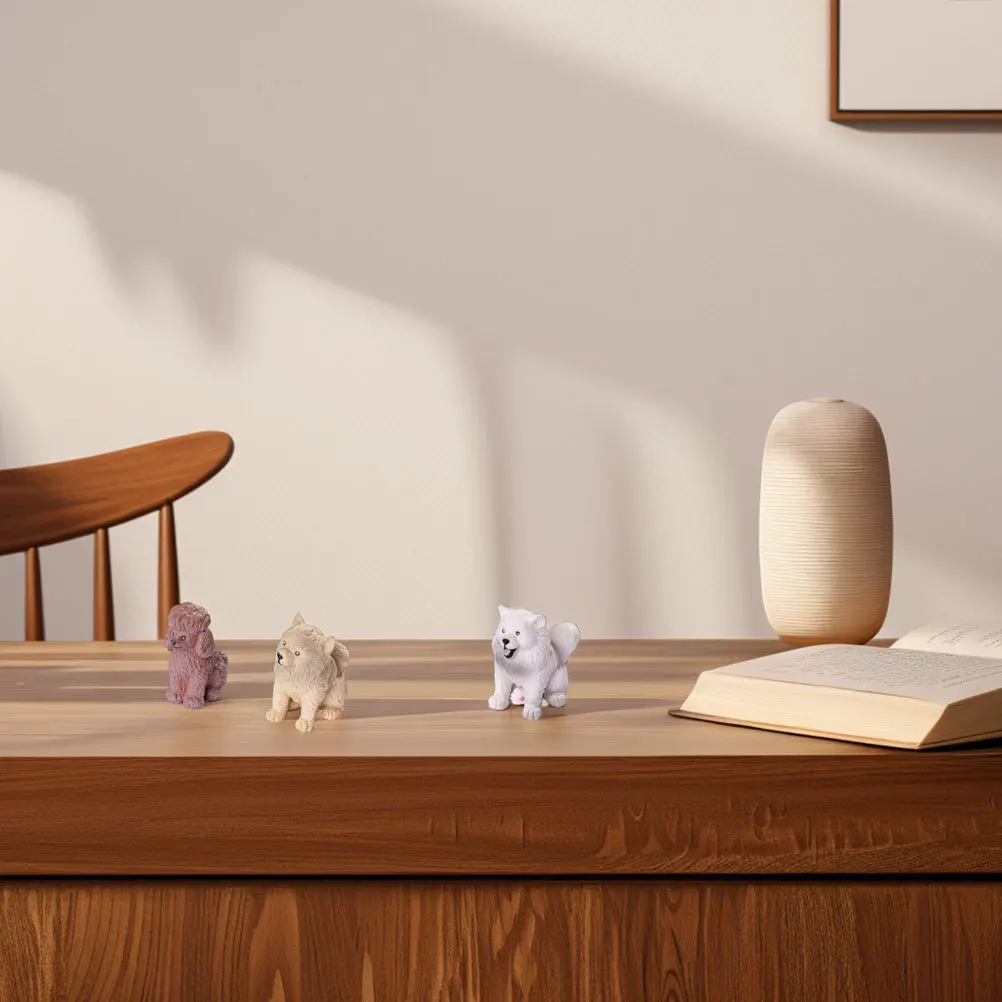 

6Pcs Micro Landscape Dog Sculptures Realistic Hand Painted Small Resin Puppies for Fairy Garden Bonsai Terrarium Decoration Mini