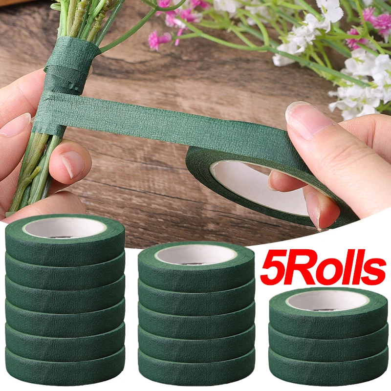 Self-Adhesive Floral Stem Tape Bouquet Green Paper Tape Artificial Flower Wrapping Tapes DIY Florist Home Party Decor Supplies