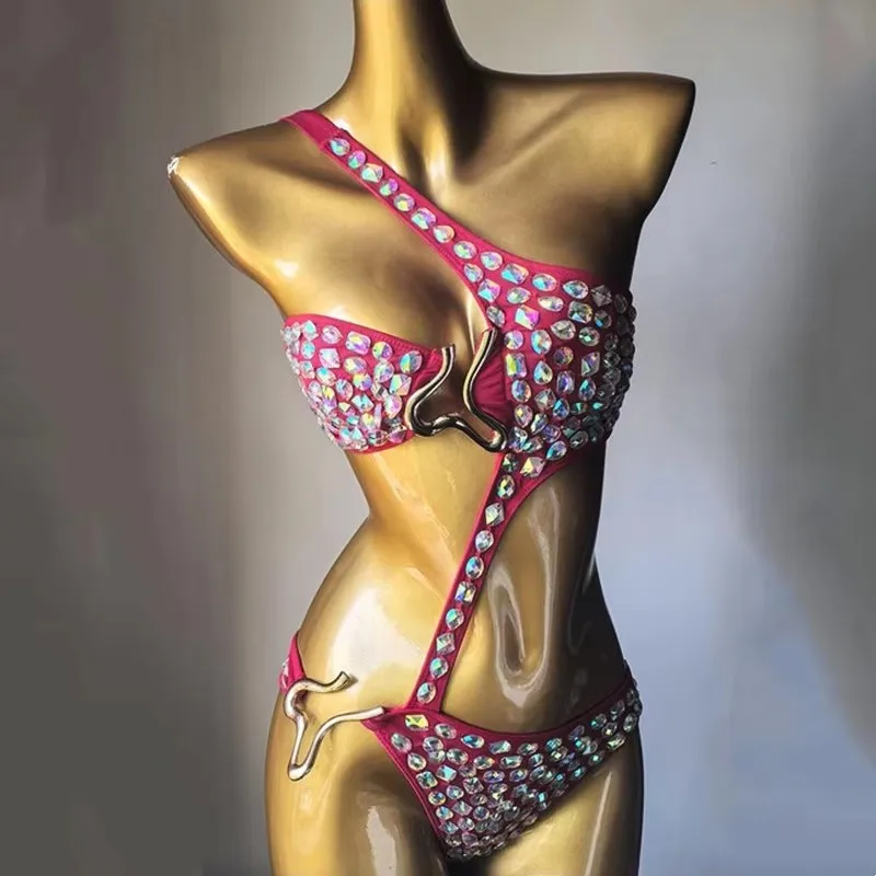 Femmes Sexy mode à la main diamant Bikini barre de cristal maillot de bain plage discothèque Bikini nouveauté maillots de bain à la mode