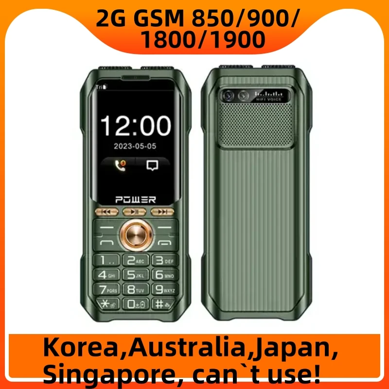 M10 Power Bank Mobile Phone, 2.8 Inch, 3Sim Card, MP3, Wireless FM, 0.3MP, 3600mAh, Big Horn, Dual Torch, Push Button, Cellphone