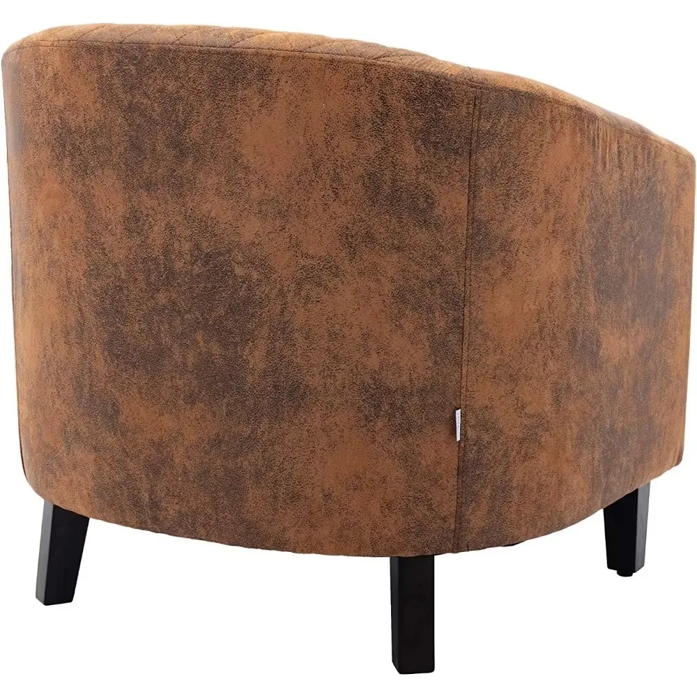 Coffee chair with spike head, stylish reading armchair, side chair with leather wooden legs, modern club padded chair