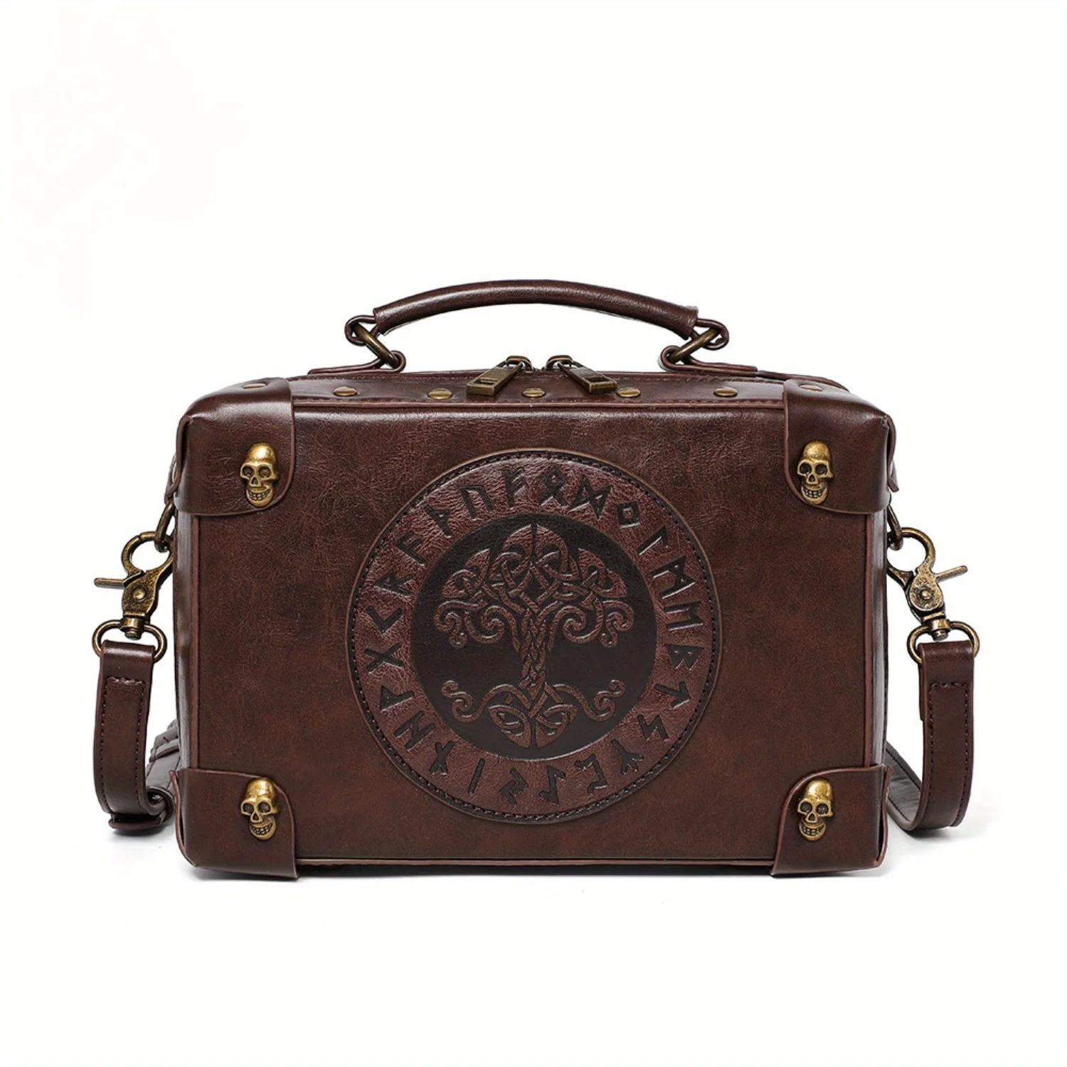 

2025 New punk retro style women's shoulder bag, fashionable casual satchel bag clock bag, suitable for daily use