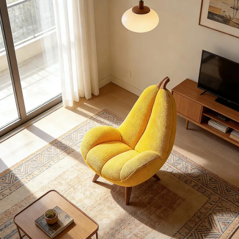 Banana lamb wool light luxury single sofa chair simple style leisure chair