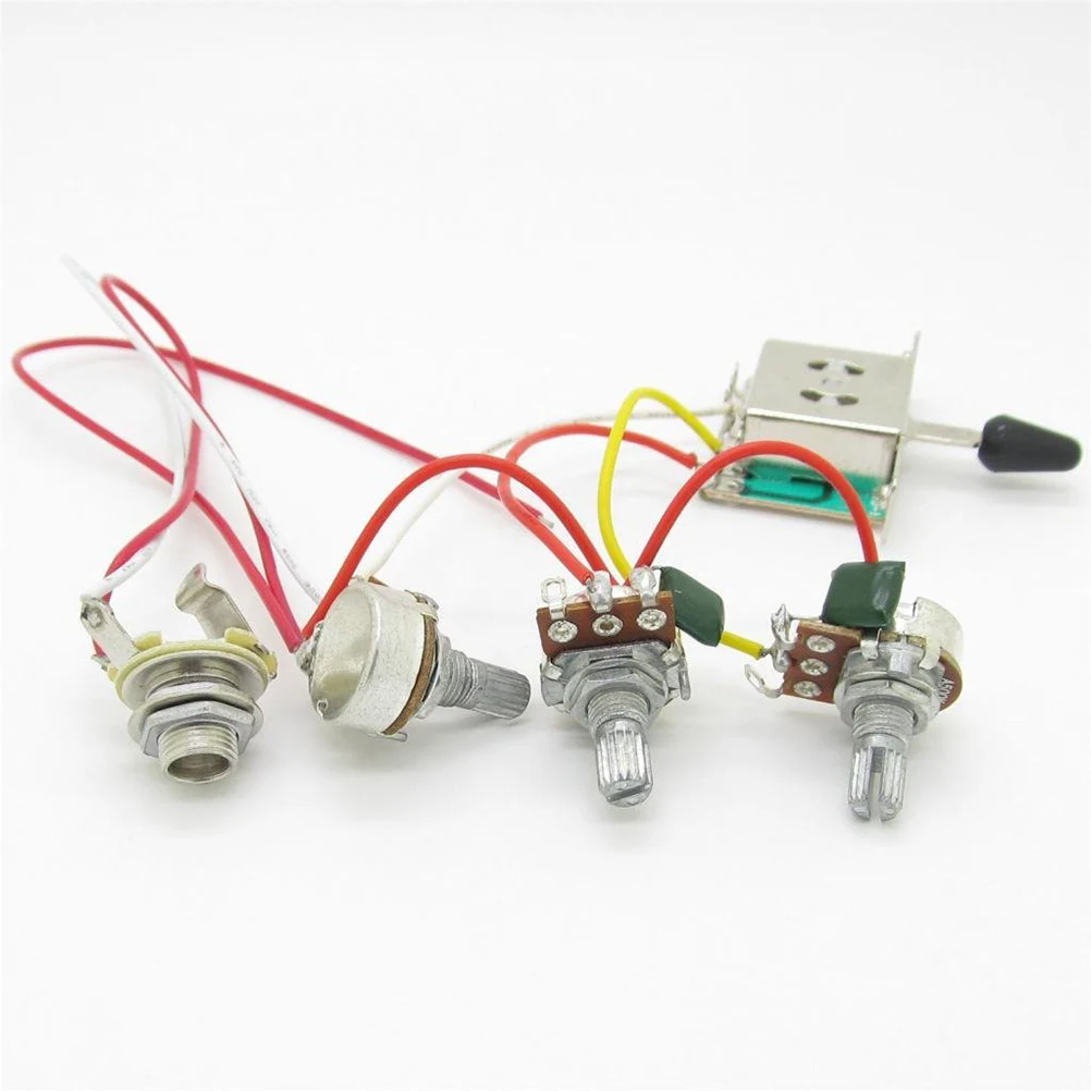

Wiring Harness 1 Volume 2 Tone 5 Way 2 A500k 1 B500k Pots Guitar Controls Replacement Wiring Harness