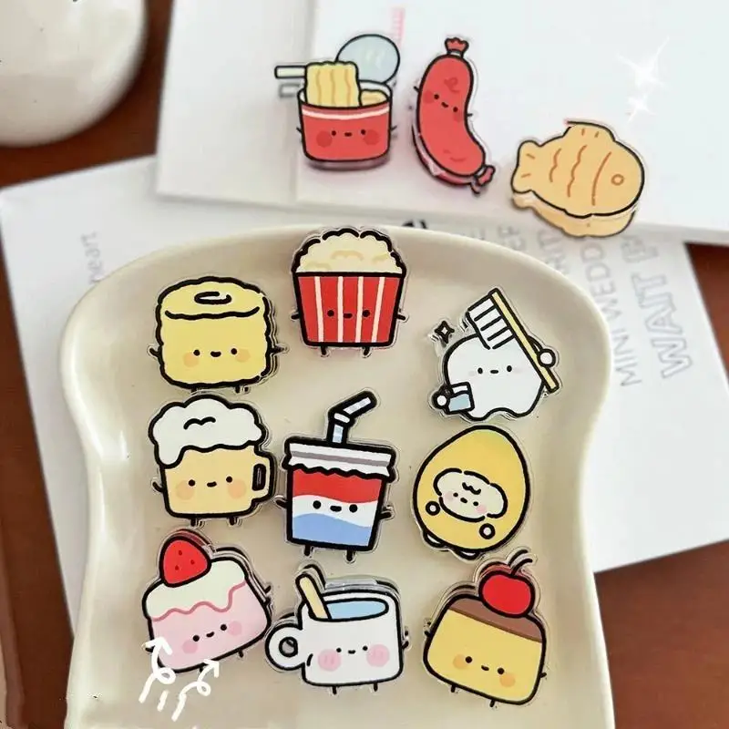 9Pcs Decorative Cute Cartoon Sealing Clips PP Material Snack Bag Closure Clips Note Holder for Student Office Home