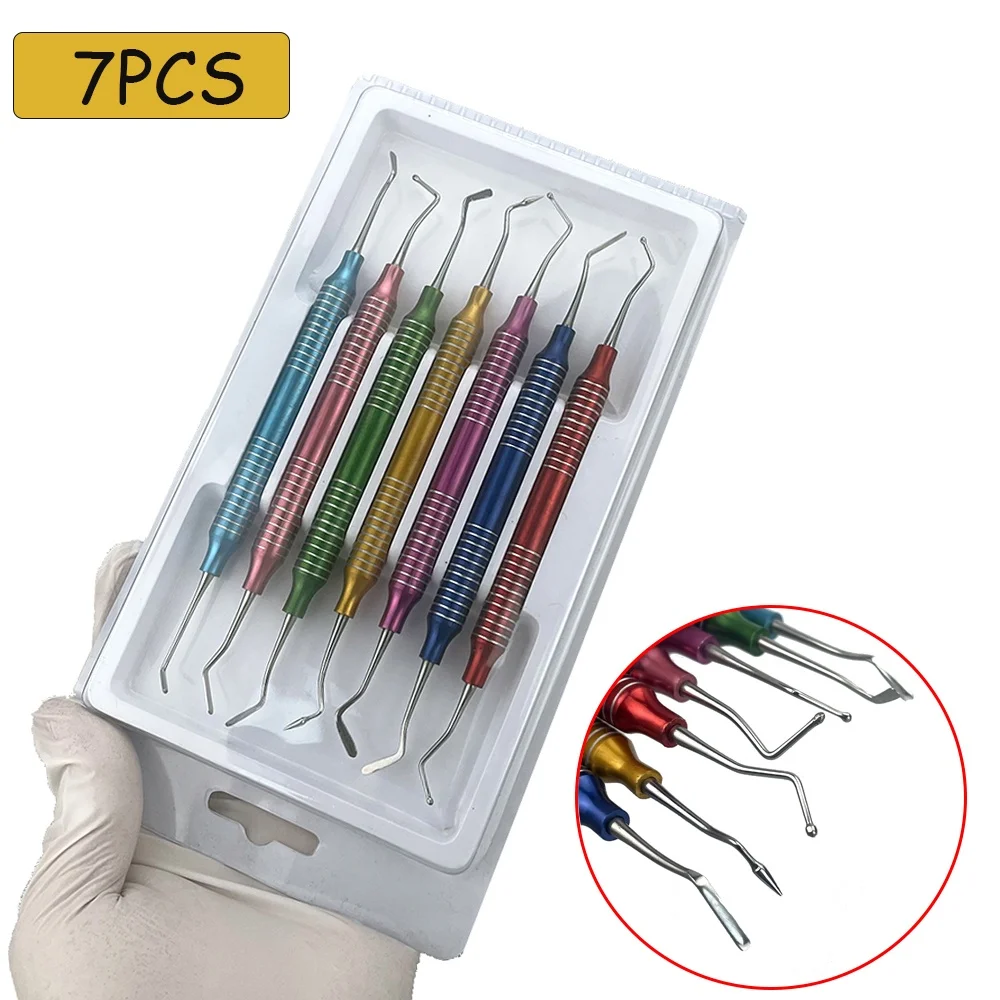 7Pcs Espátula  Enchimento  Resina Composta Dentária Conjunto Instrumentos Restauradores Faca  Restauração Estética