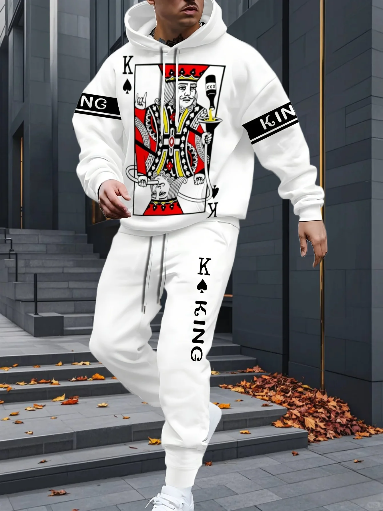 2025/26 última moda conjunto con capucha de moda urbana para hombres Y2K Otoño/Invierno estampado 3D pantalones casuales de moda para adultos para hombres