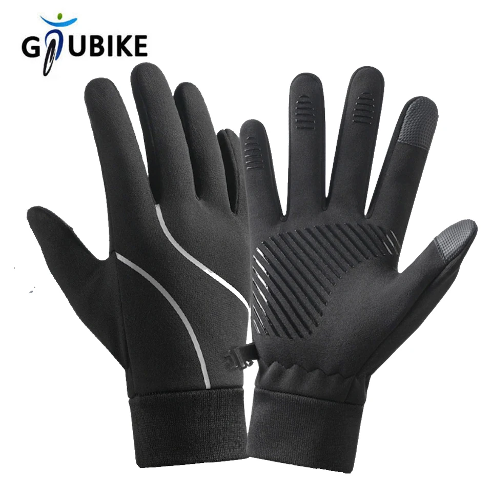 Motorcycle Gloves Touch Screen Motorbike Riding Gloves Winter Thermal Fleece Lined Water Resistant Skin-Friendly Cycling Gloves