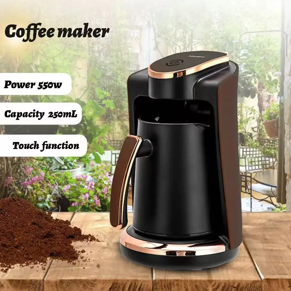 

Turkish & Greek One-Touch Coffee Maker-Machine, 250ml Capacity, 100% BPA Free, 550W Electric Coffee Pot with Cook Sense Technolo