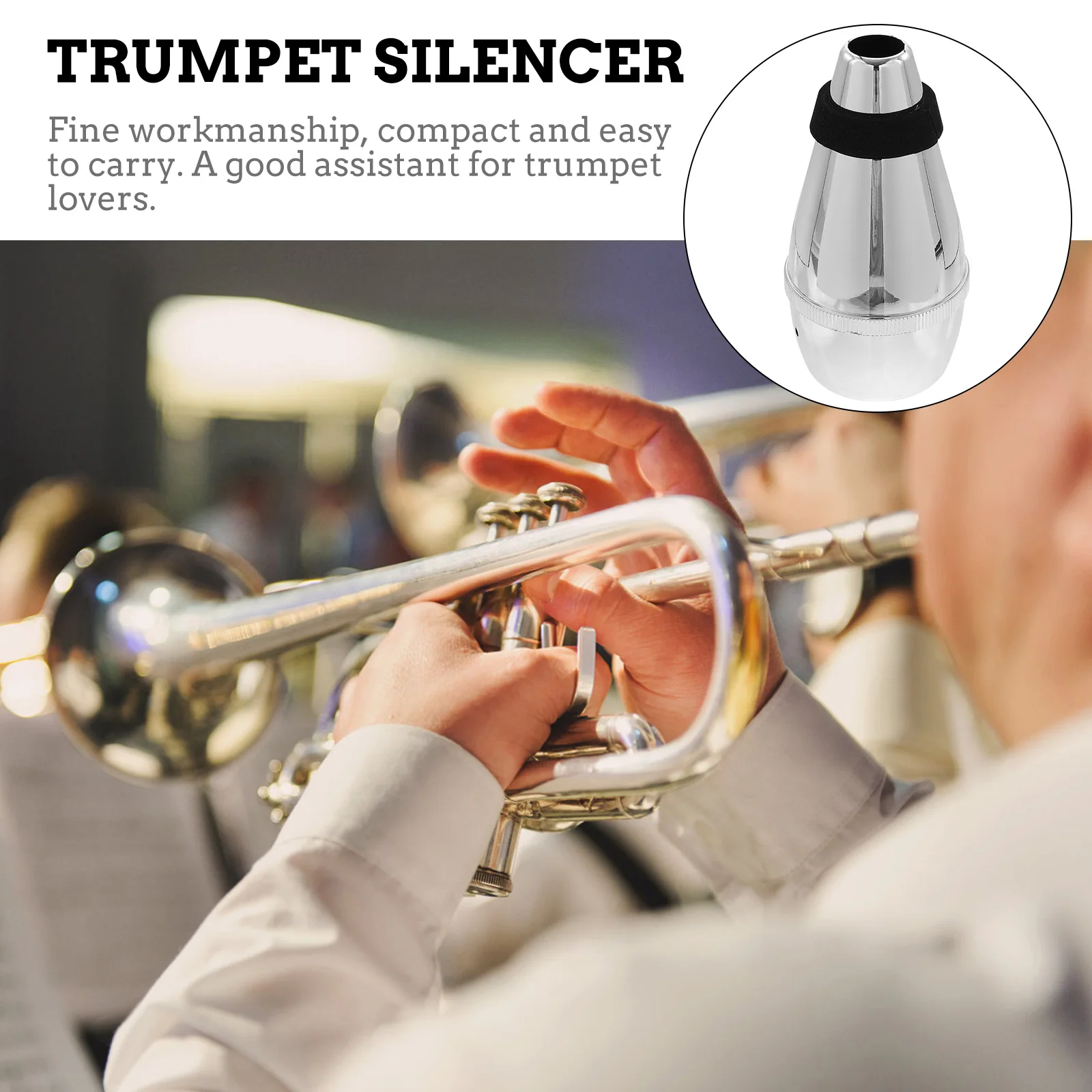 

1Pcs Trumpet Mute ABS High Quality Professional Sound Noise Attenuator Practice Instrument Accessory Trumpet Mute