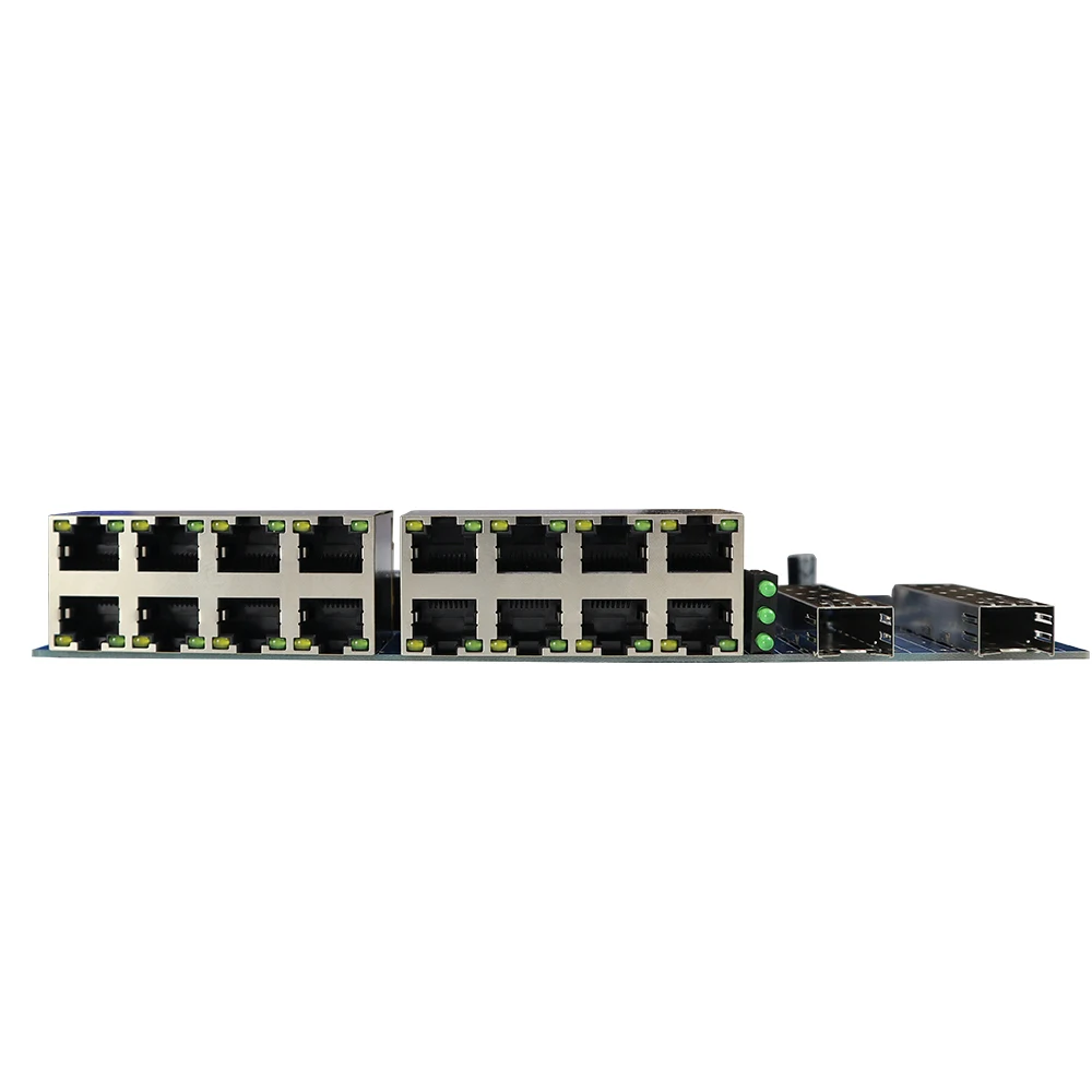 NETONE 1000M 16 Ports 2SFP Fiber Optic Media Converter 1.25G Fibra Optical Switches PCBA Board For Network with Powersupply