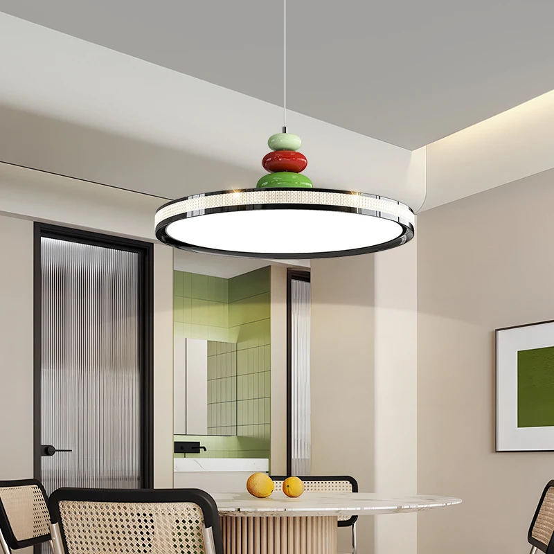 Restaurant LED Pendant Light Minimalist Designer Creative Disc Bar Desk Lamp Full Spectrum Dining Room Table Lamp Tea Room Lamp