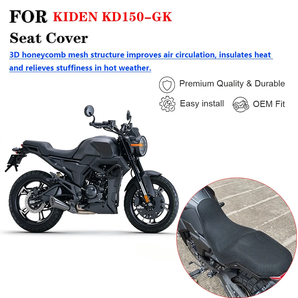 Motorcycle Modified 3D Honeycomb Mesh Breathable Heat Insulation Seat Cushion Cover For KIDEN KD150-GK ZONTES GK350 Saddle Prote