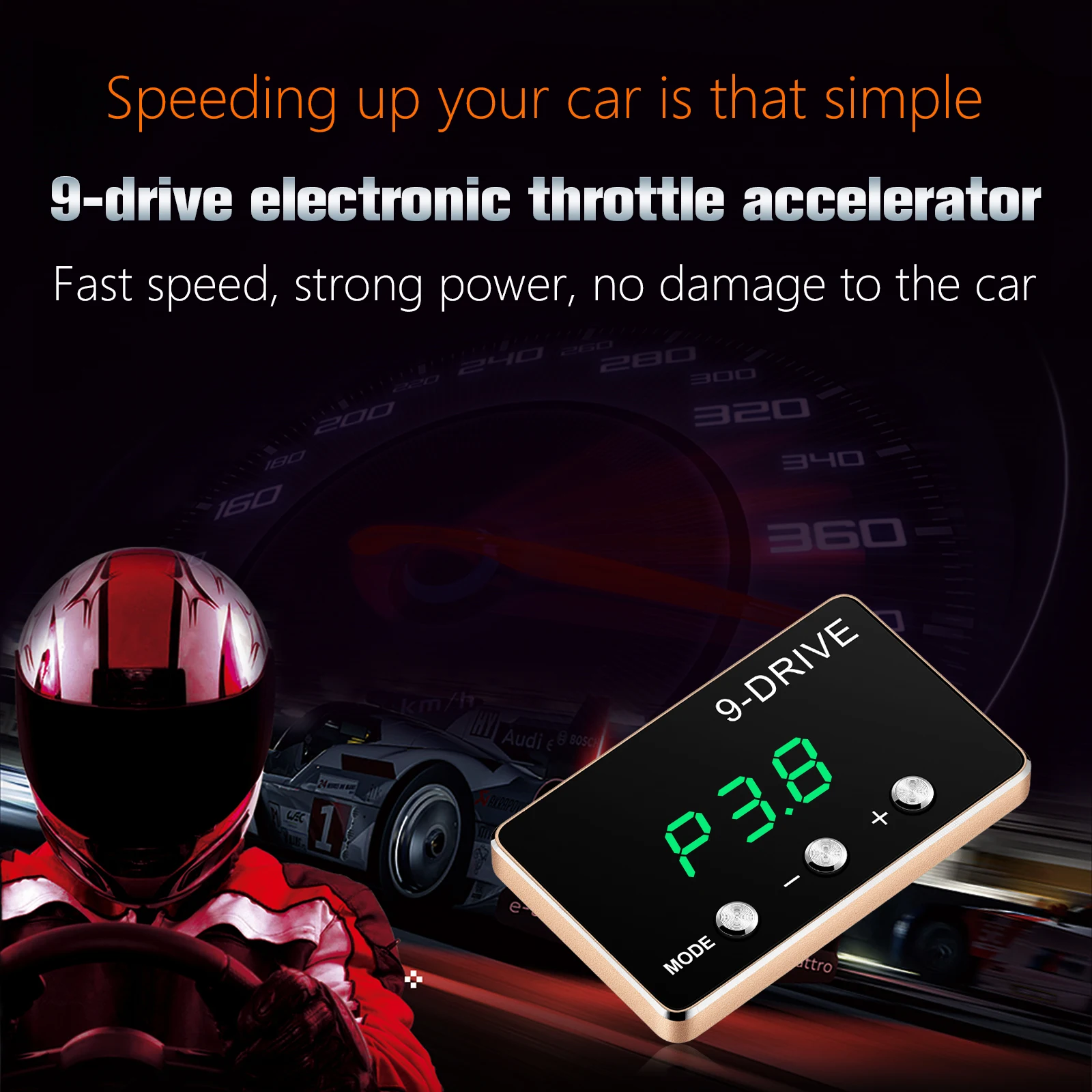 Enhanced Vehicle Speed  Car Accelerator Electronic Throttle Controller Type-C Connection 2-inch LED Screen 9 Drive