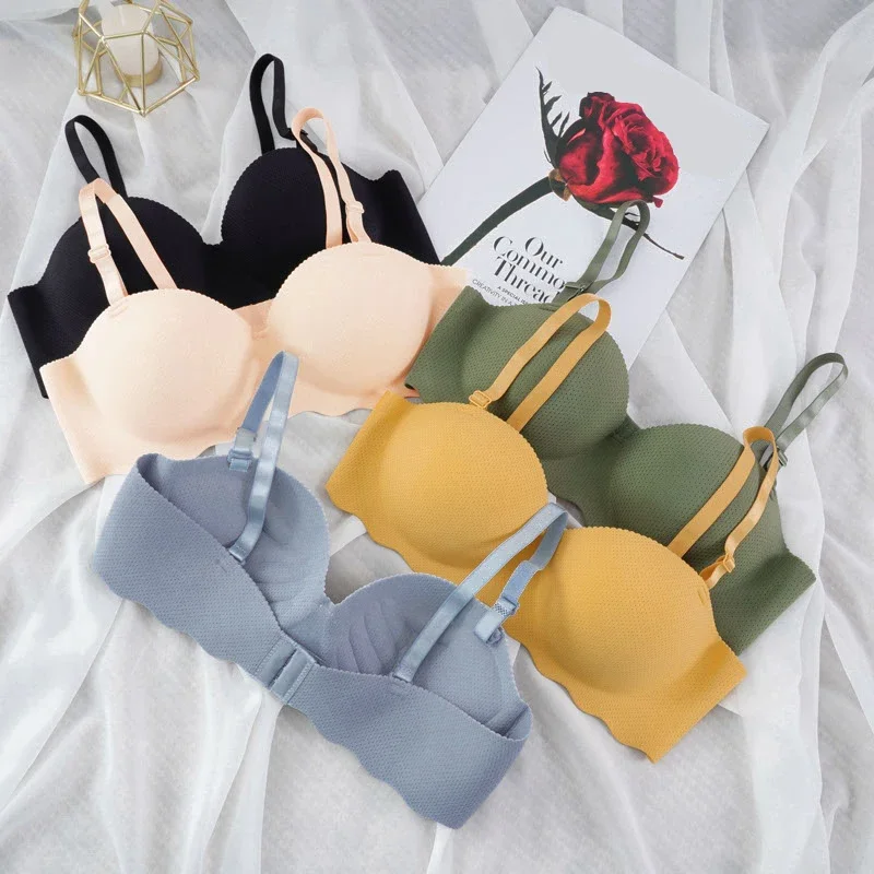 Women's Sexy 1/2 Cup Bra Bralette Seamless Wireless Underwear Push Up Bra Breathable Invisible Top Brassiere Female Lingerie