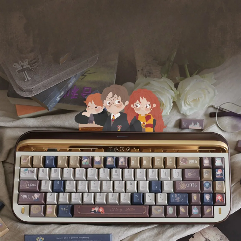 Magic School Theme Keycap Set 142Key PBT Custom Retro Keyboard Cap Cherry/XOA Profile Gaming Key Cap for Mechanical Keyboard