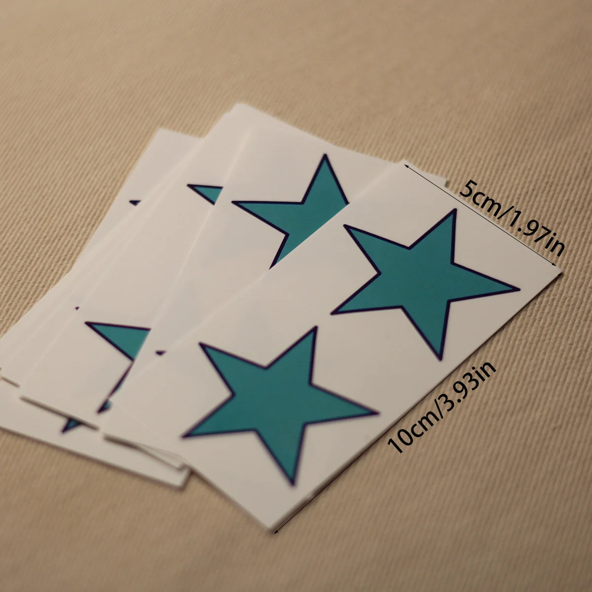 Simple Teal Five-pointed Star Temporary Tattoo Stickers, Minimalist Small Star Body Art Tattoo, Waterproof Long Lasting