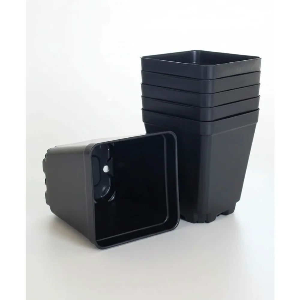 

3.5 Inch Square Plastic Nursery Pots - Durable Press Fit Plant Containers for Indoor Gardening (100 Pack)