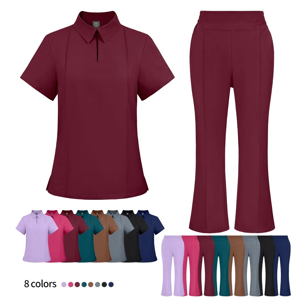 Wholesale High Quality Split Scrubs Short Sleeve Surgical Uniform Unisex Medical Workwear for Dental, Beauty & Pet Clinic