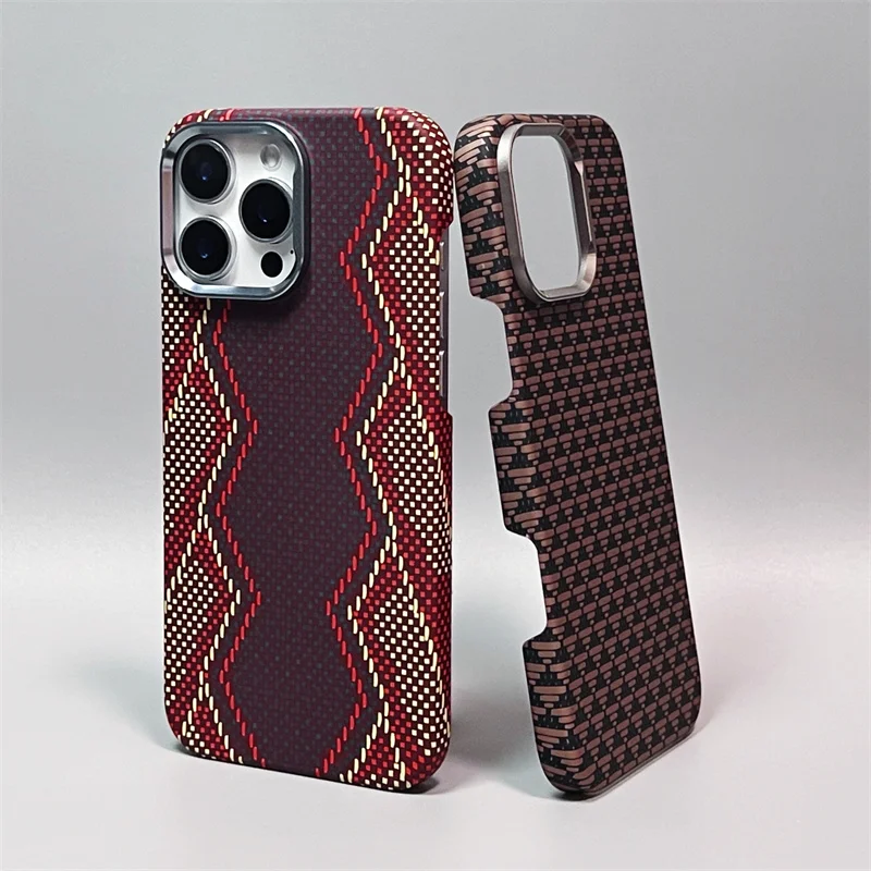 

Carbon Fiber Fibre Relief Magsafe Case For iPhone 16 15 14 Pro Max 17 Pro Magnetic Wireless Charging Alloy Lens Shockproof Cover