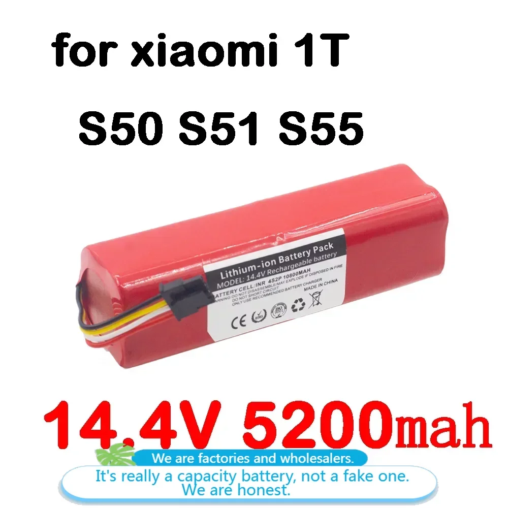 

Battery For Xiaomi Mijia Robot Vacuum Cleaner Roborock 1T S50 S51 S55 BMS New Li-Ion 18650 14.4V Rechargeable Battery