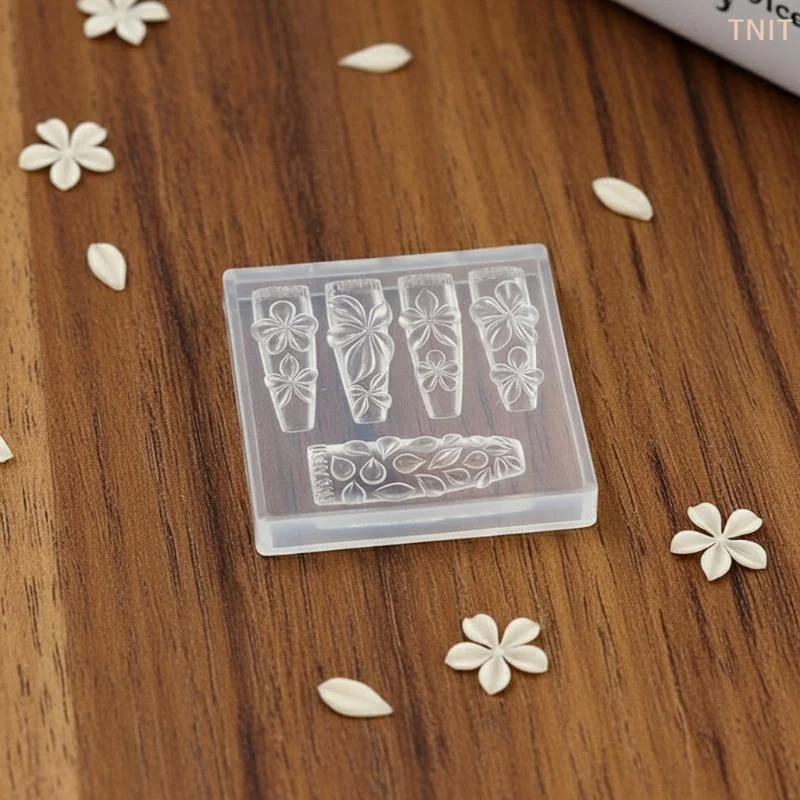 [J] New Flower Nail Art Mold 3D Silicone Template Reusable Petal Silicone Nail Mold DIY Nail Art Decoration Nail Making Tools