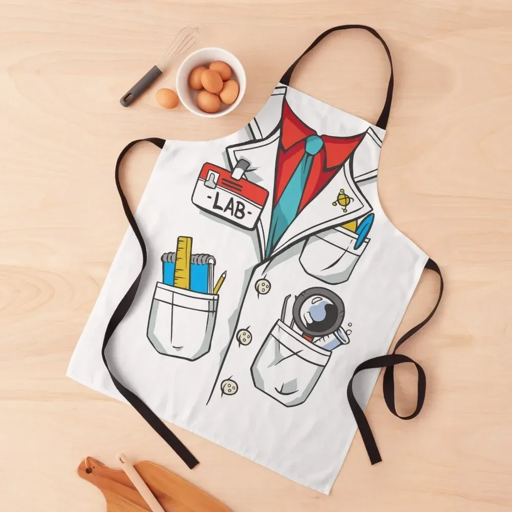 

Lab Coat Costume Apron Kitchen Front Women Kitchen for kitchen useful with pockets Apron