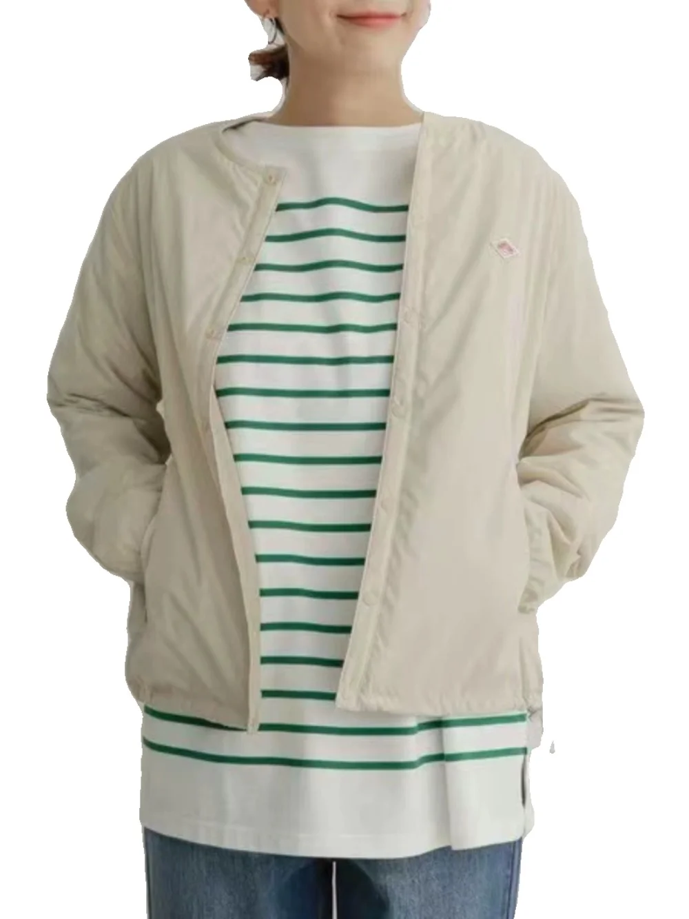 سترة قطنية خفيفة الوزن بياقة مستديرة، إصدار جديد لخريف وشتاء 2023، متعددة الاستخدامات وبسيطة بأسلوب الشارع، معطف قصير بأكمام ...