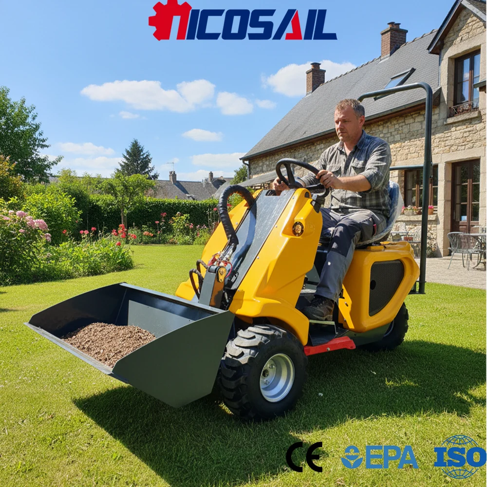 

Custom European CE Certified Mini 3-Wheel Skid Steer Loader Euro 5 Engine Multi-Functional Construction