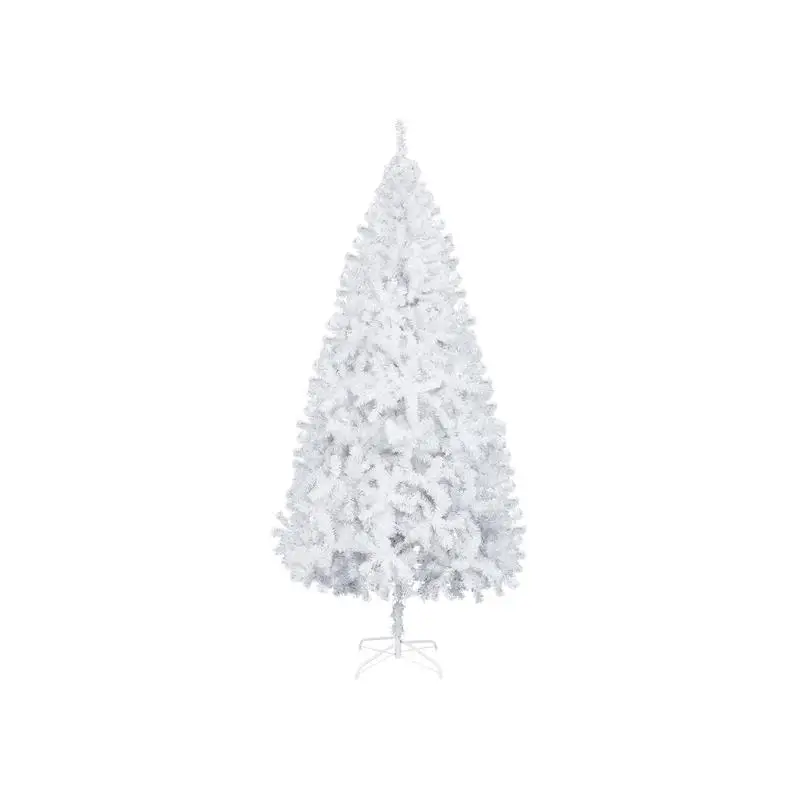 

9FT Unlit Hinged Artificial Christmas Pine Tree with 2000 Branch Tips & Sturdy Metal Stand, White Christmas Décor