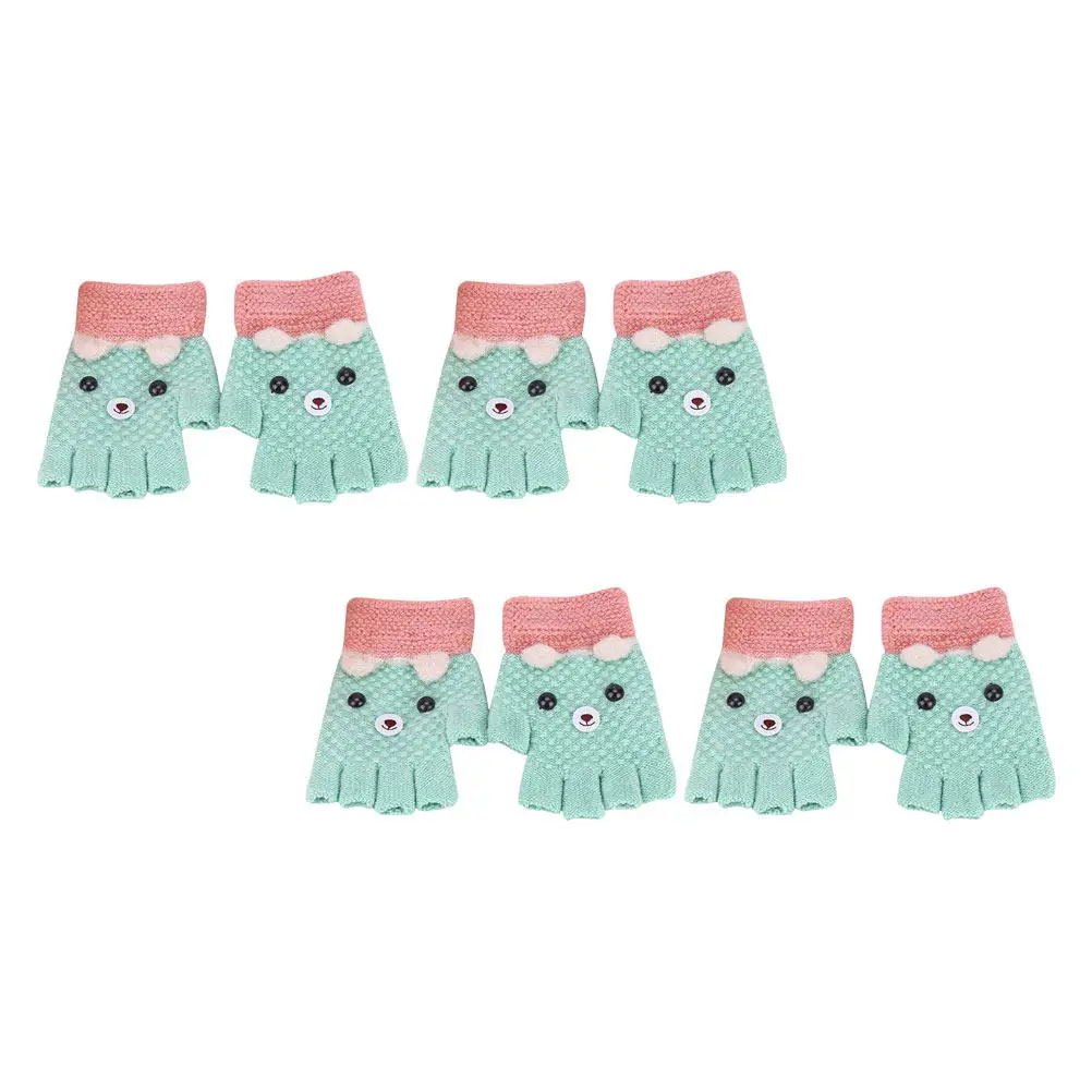 

4 пары детских теплых перчаток, трикотажные перчатки без пальцев, мягкие, удобные, с хорошей теплоизоляцией, зимние, для детей, для повседневного использования