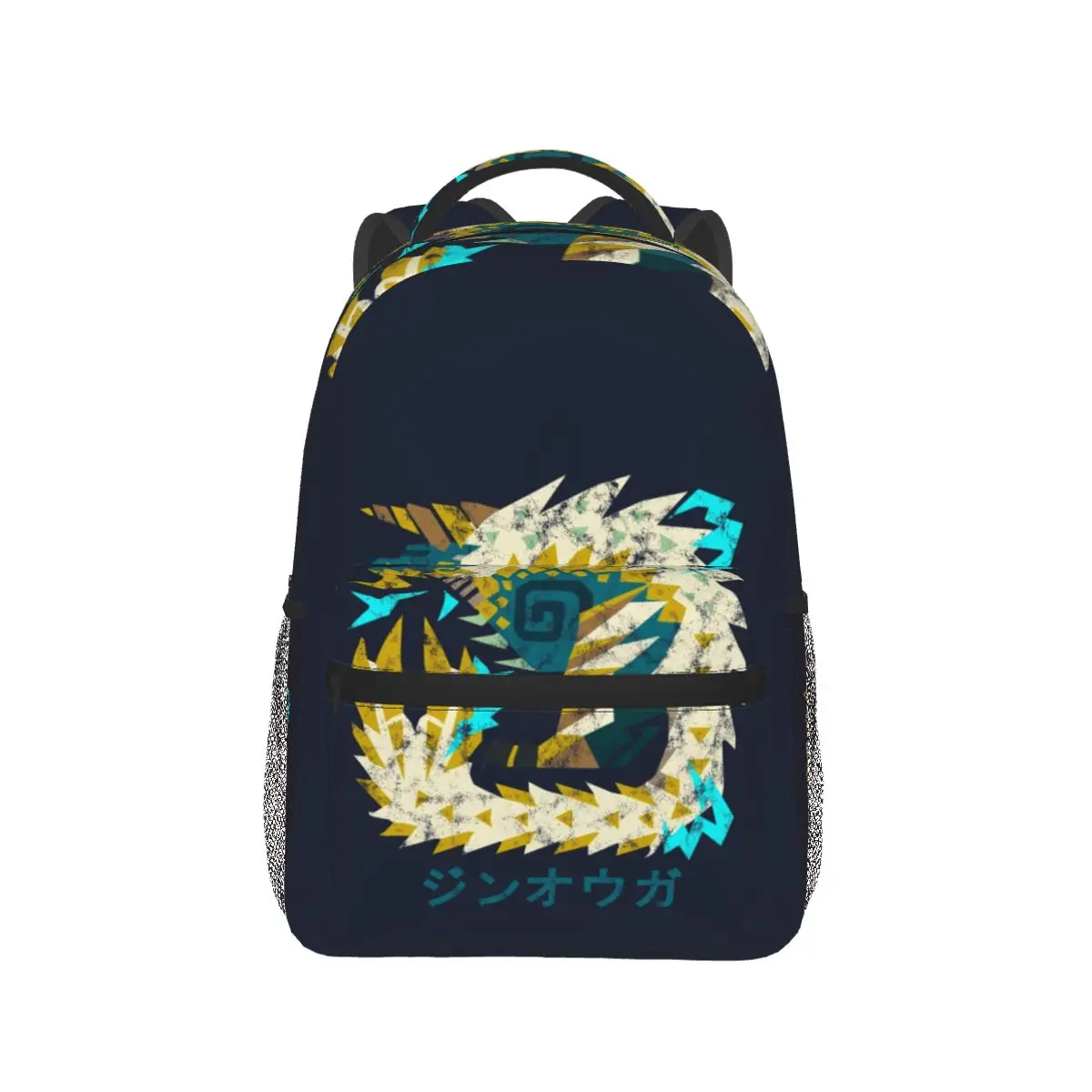 Monster Hunter World Iceborne Zinogre Kanji Icon Backpacks Boys Girls Bookbag Students School Bags Kids Rucksack Shoulder Bag