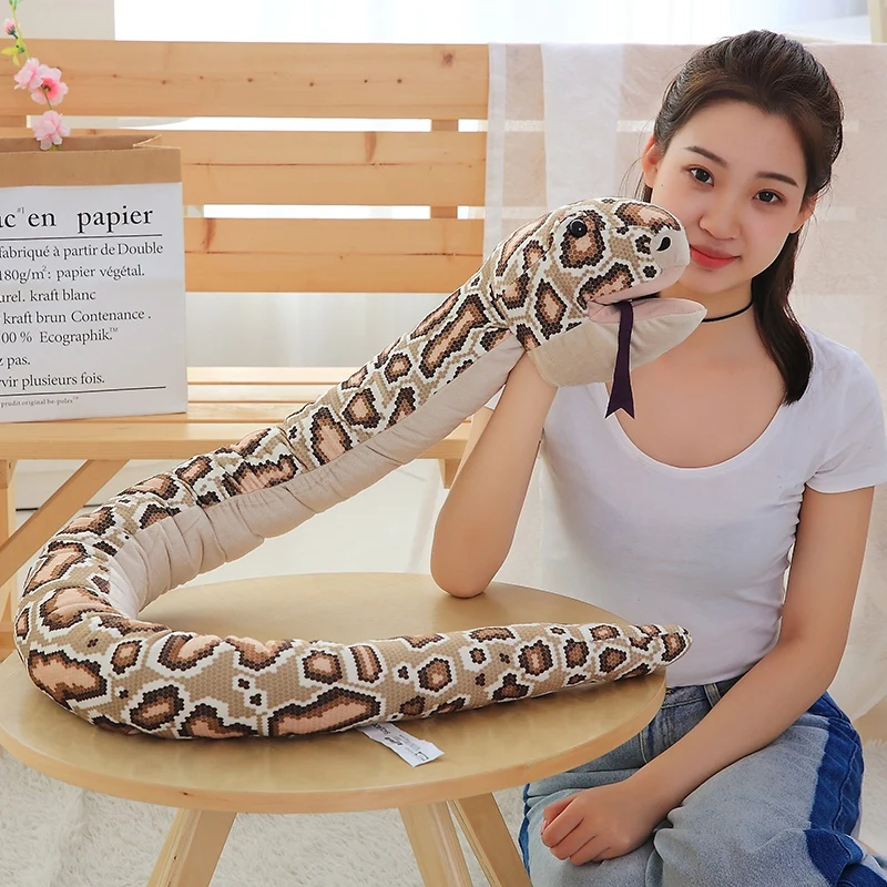 One Piece 155CM Real Life Plush Toys Stuffed Giant Snake Animal Soft Dolls Bithday Christmas Party Gifts Baby Funny Hand Puppet