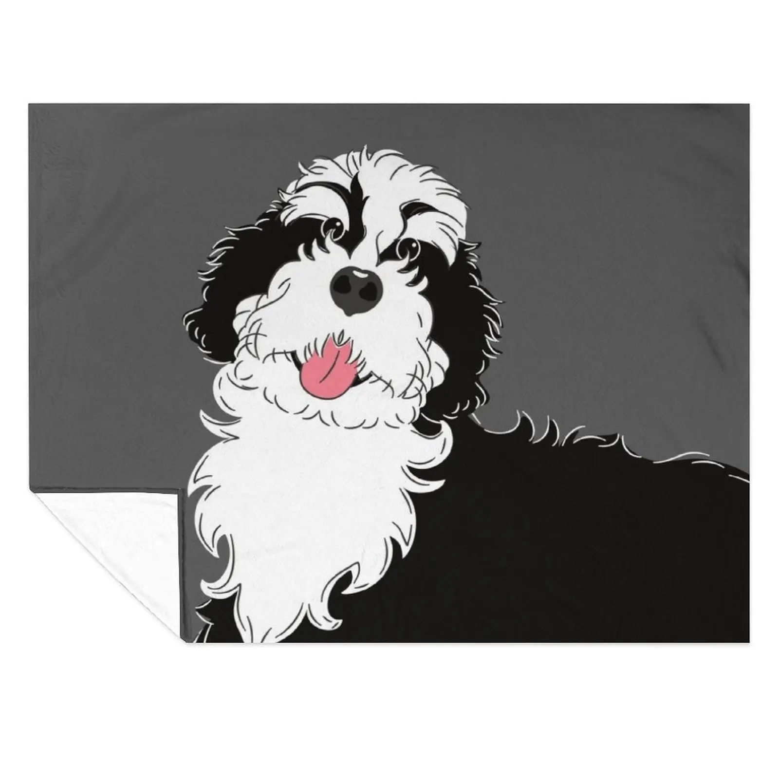 

Black and White Bernedoodle Throw Blanket Decoratives For Decorative Sofa cosplay anime Vintage Blankets