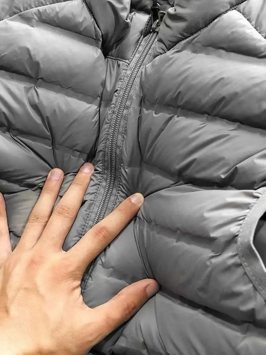 Warmth Seamless Silk Cotton Men's Versatile Stand Collar down Filled Vest Lightweight Outerwear Fashion Winter Clothing