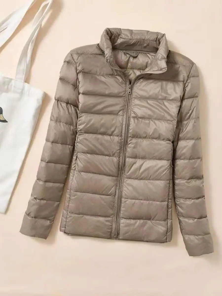 

Новая легкая и удобная женская куртка-пуховик с воротником-стойкой, повседневная, теплая, стильная, простая, зимняя верхняя одежда