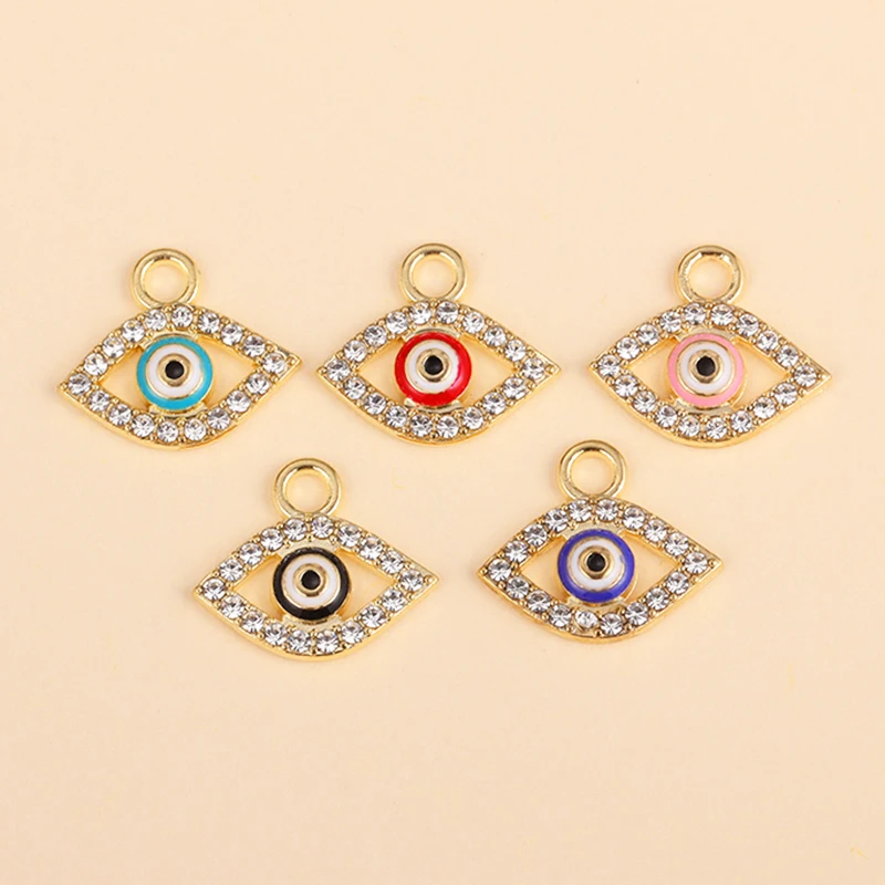 Silver Plated Alloy Evil Eye Charms for DIY Jewelry Making