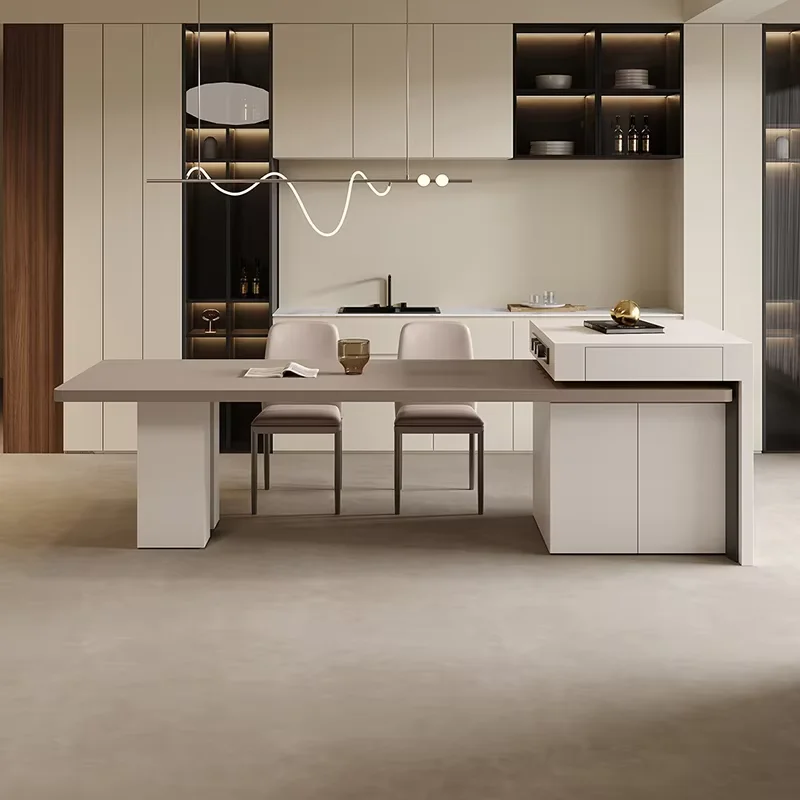 Storage Luxury White Table Chairs Drawer Socket Modern Kitchen Dining Tables Luxury Expandable Mesas De Comedor Home Furniture