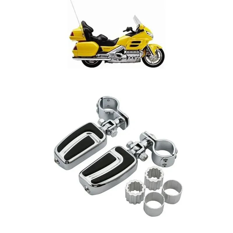 

Motorcycle Male Mount-style Foot Pegs Footrest & Clamps For Honda Gold Wing GL1800 2001-2011 VT1100 VTX1300 VTX1800